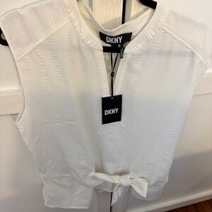 DKNY Peplum tie White Top